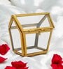 House Shaped Brass & Glass Jewellery Organizer Decorative Box