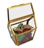 House Shaped Brass & Glass Jewellery Organizer Decorative Box