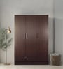 Housen 3 Door Wardrobe in Walnut Finish with Lock