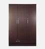 Housen 3 Door Wardrobe in Walnut Finish with Lock