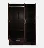 Housen 3 Door Wardrobe in Walnut Finish with Lock
