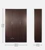 Housen 3 Door Wardrobe in Walnut Finish with Lock