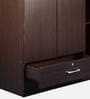 Housen 3 Door Wardrobe in Walnut Finish with Lock