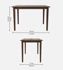 Houston Solid Wood 4 Seater Dining Set With Bench In Brown Finish