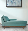 Houston Velvet Chaise Lounger In Teal Colour