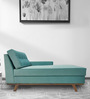 Houston Velvet Chaise Lounger In Teal Colour