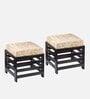Houston Stool Set Of 2 In Beige Sparkle Colour