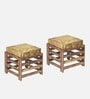 Houston Stool Set Of 2 In Green Sparkle Colour
