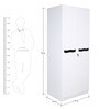 Houston Two Door Wardrobe in Black & White Colour