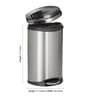 Howards Storage World Eko Soft Close Pedal Stainless Steel 10 L Dustbin