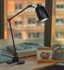 Howmini Black Metal Shade Table Lamp with Black Base
