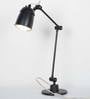 Howmini Black Metal Shade Table Lamp with Black Base