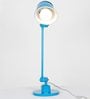 Howmini Blue Metal Shade Table Lamp with Blue Base