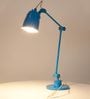 Howmini Blue Metal Shade Table Lamp with Blue Base