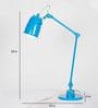 Howmini Blue Metal Shade Table Lamp with Blue Base