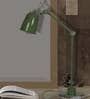 Howmini Green Metal Shade Table Lamp with Green Base