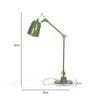 Howmini Green Metal Shade Table Lamp with Green Base