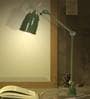 Howmini Green Metal Shade Table Lamp with Green Base