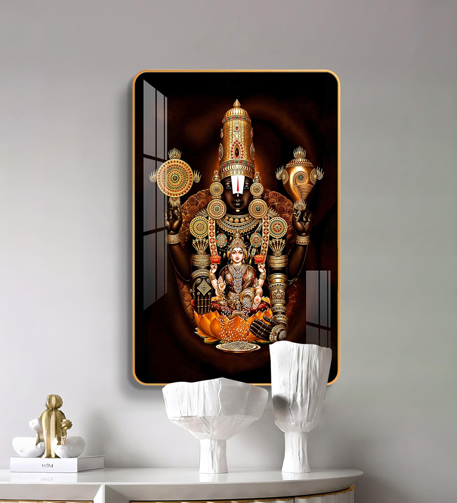 Hrudaya Laxmi Narayana God MDF Wood Acrylic Wall Art