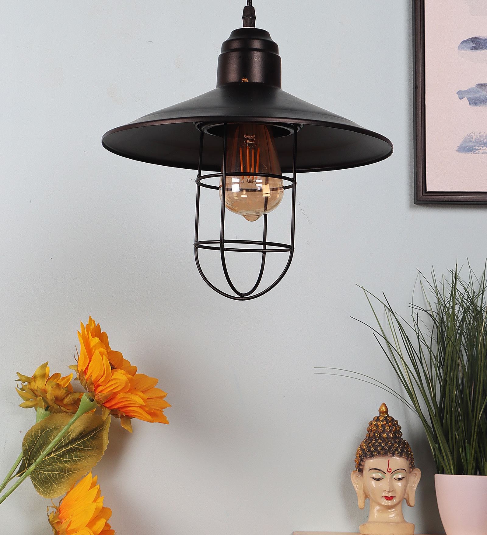 Feliz Hsaka Black Iron Hanging Light