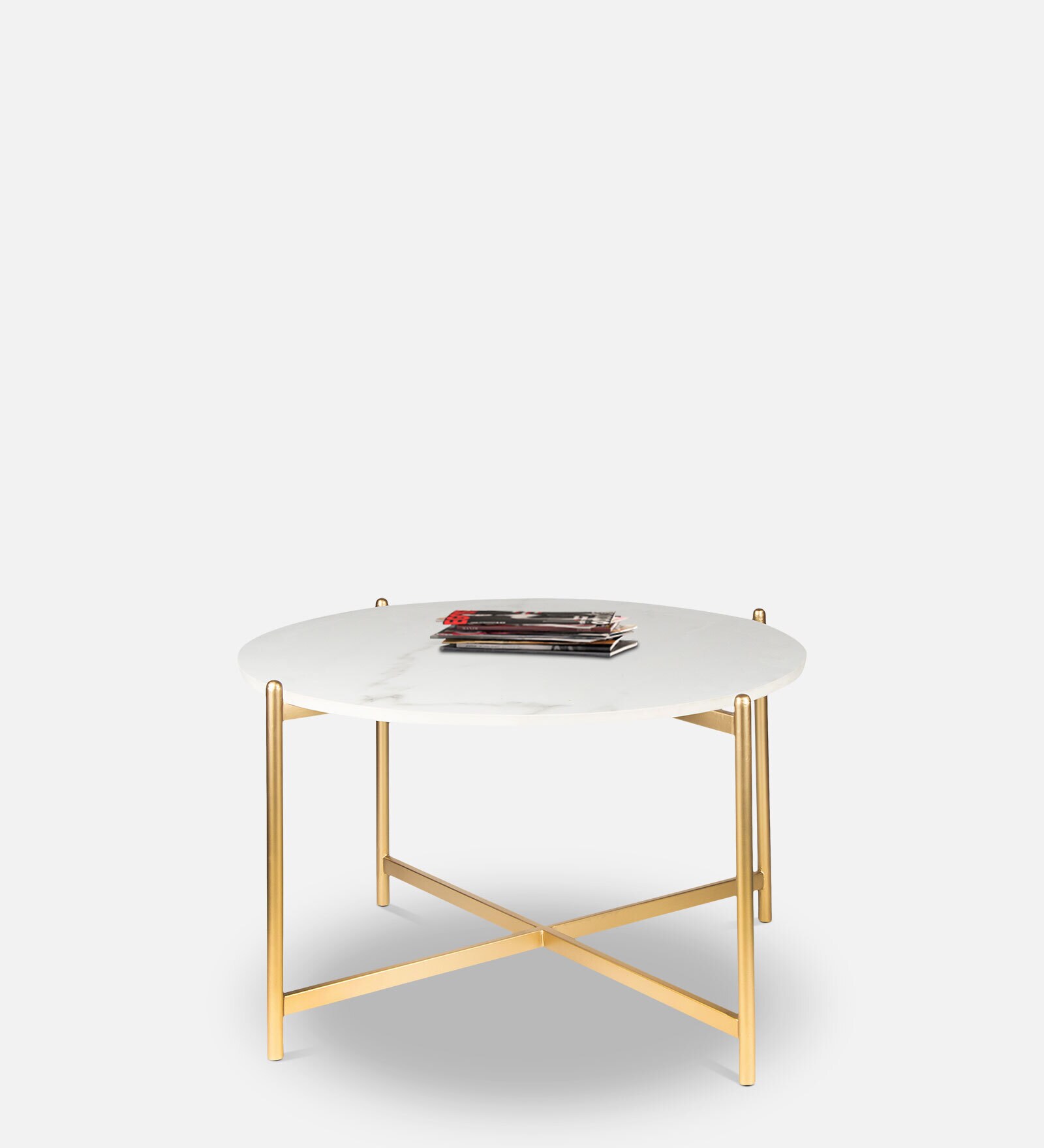 HT cross leg Coffee table in Gold Finish