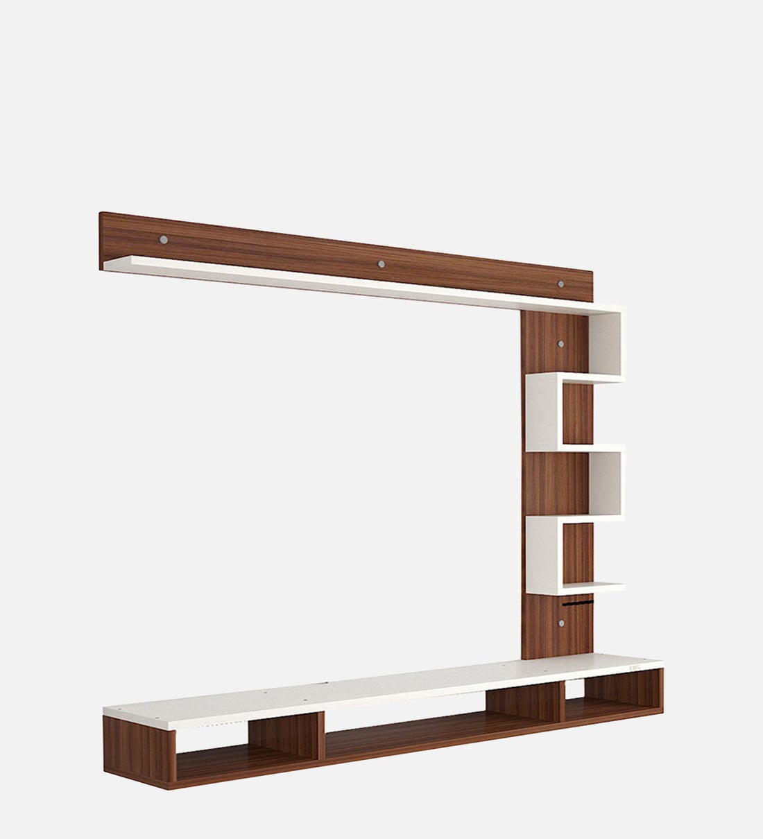 Buy Hubert TV Unit in Classic Walnut & Frosty White Finish for TVs