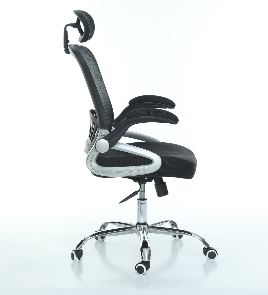 Buy Hunter High Back Ergonomic Chair with Headrest in Black Colour by