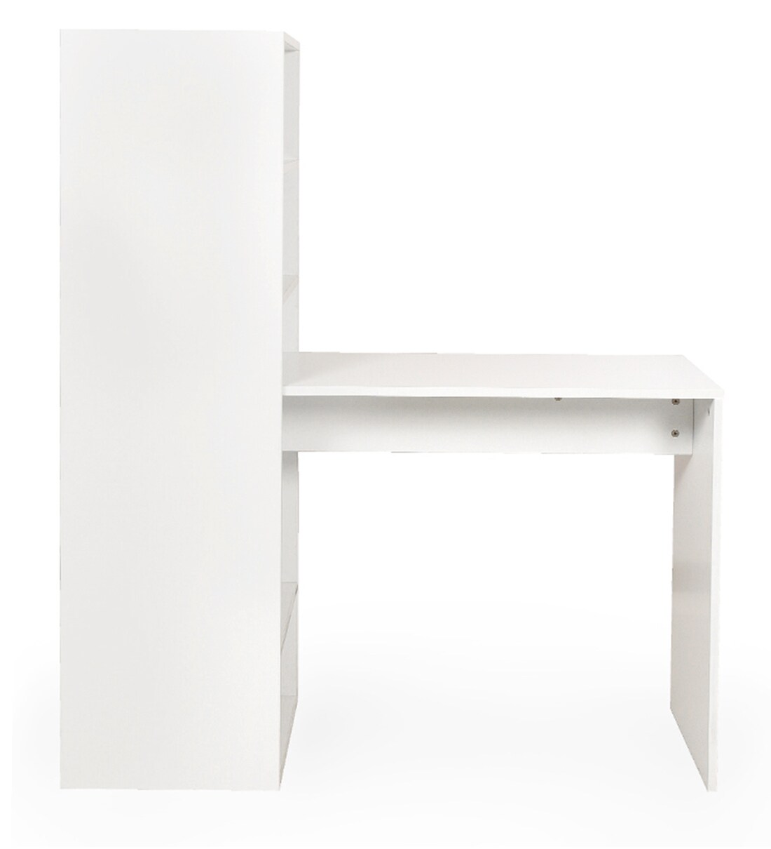 Buy Hutch Corner Study Table in Frosty White Colour by Comfold Online