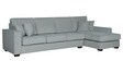 Hugo Fabric LHS Sectional Sofa (3 + Lounger) In Ash Grey Colour