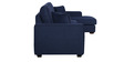 Hugo Fabric LHS Sectional Sofa (3 + Lounger) In Navy Blue Colour