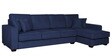 Hugo Fabric LHS Sectional Sofa (3 + Lounger) In Navy Blue Colour