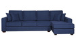 Hugo Fabric LHS Sectional Sofa (3 + Lounger) In Navy Blue Colour