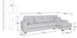 Hugo Fabric LHS Sectional Sofa (3 + Lounger) In Sandy Brown Colour