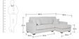 Hugo Fabric LHS Sectional Sofa (2 + Lounger) In Garnet Red Colour