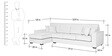 Hugo Fabric RHS Sectional Sofa (3 + Lounger) in Ash Grey Colour