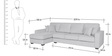 Hugo Fabric RHS Sectional Sofa (3 + Lounger) in Beige Colour