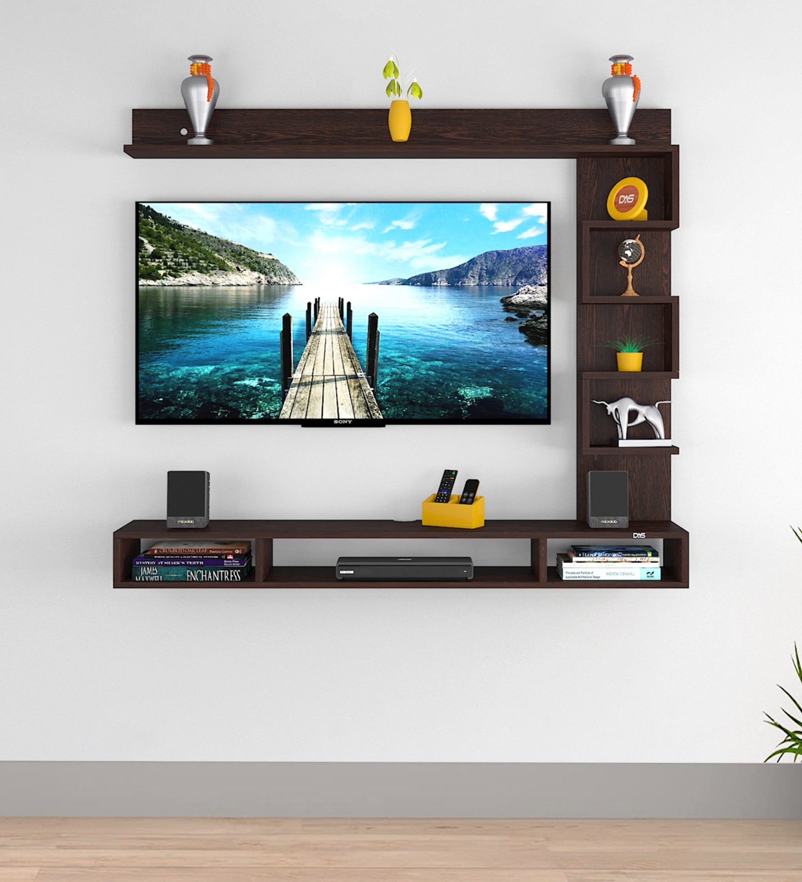 Hubert TV Unit in Flowery Wenge Finish for TVs up to 55"