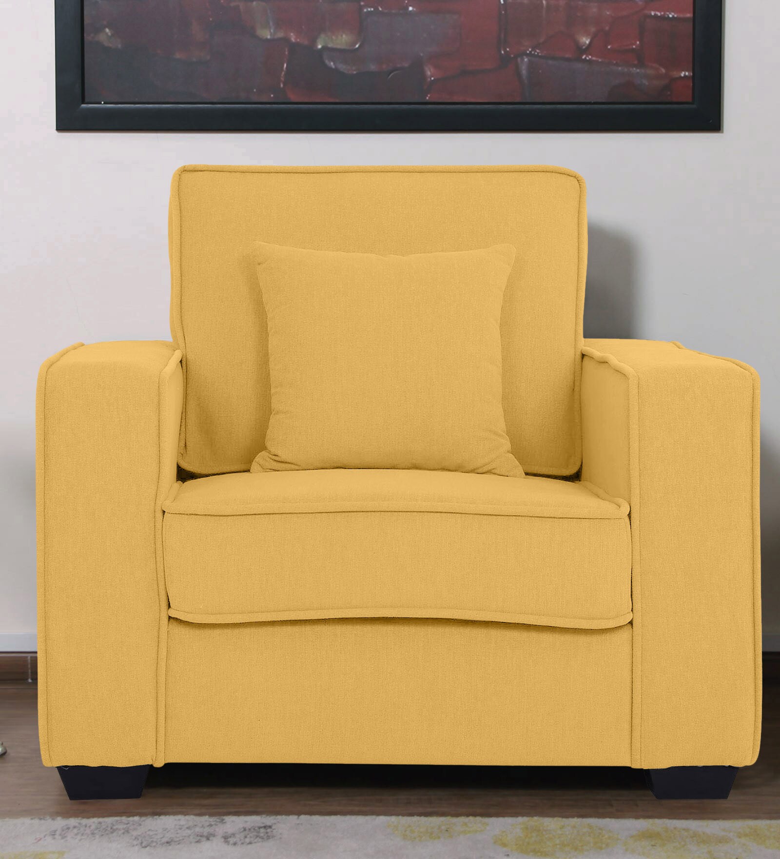 Buy Hugo 1 Seater Sofa in Camel Yellow Colour at 2 OFF by Woodsworth