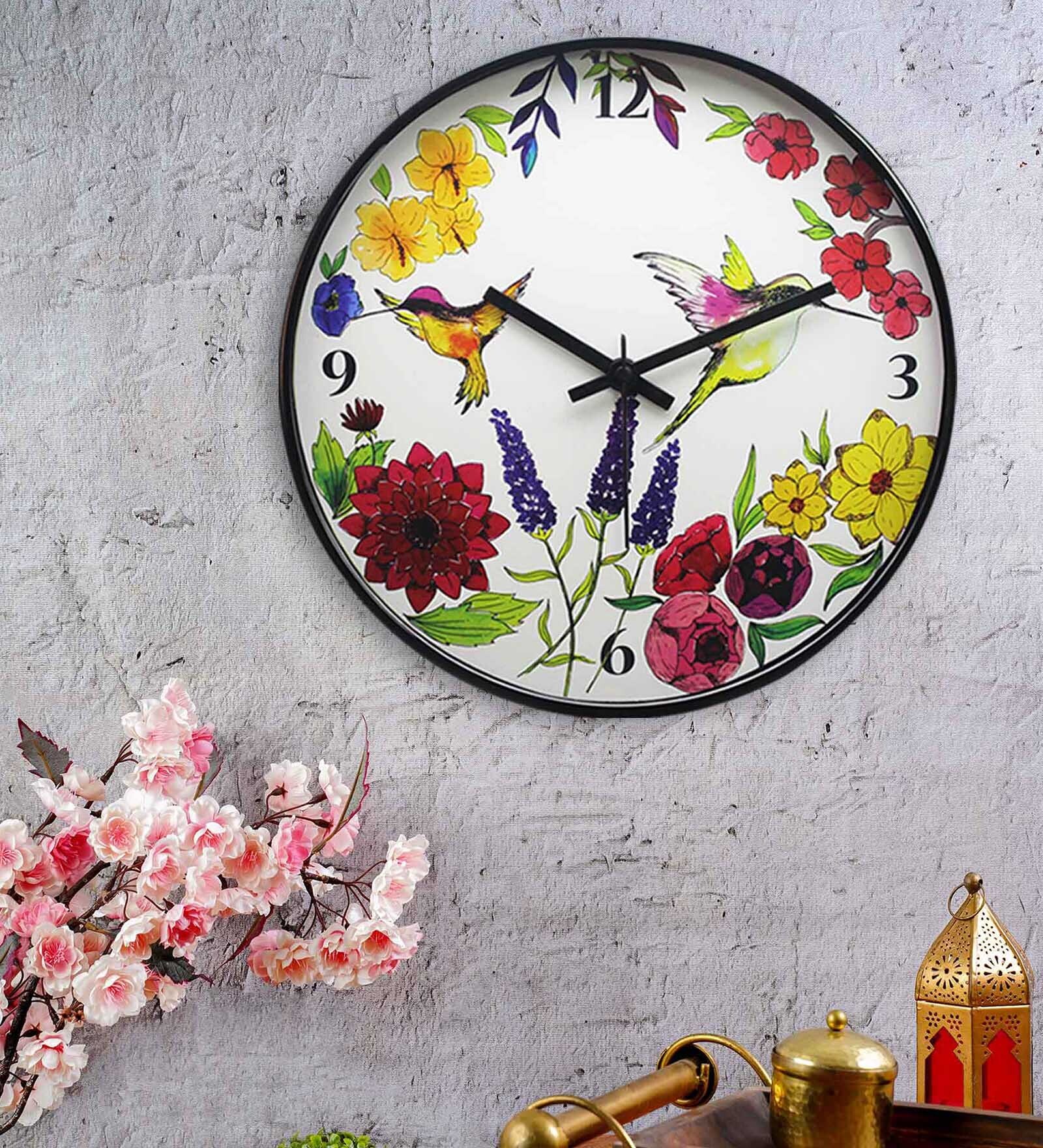 Buy Multicolor Plastic Humming Bird Modern Wall Clock At 16% Off By 