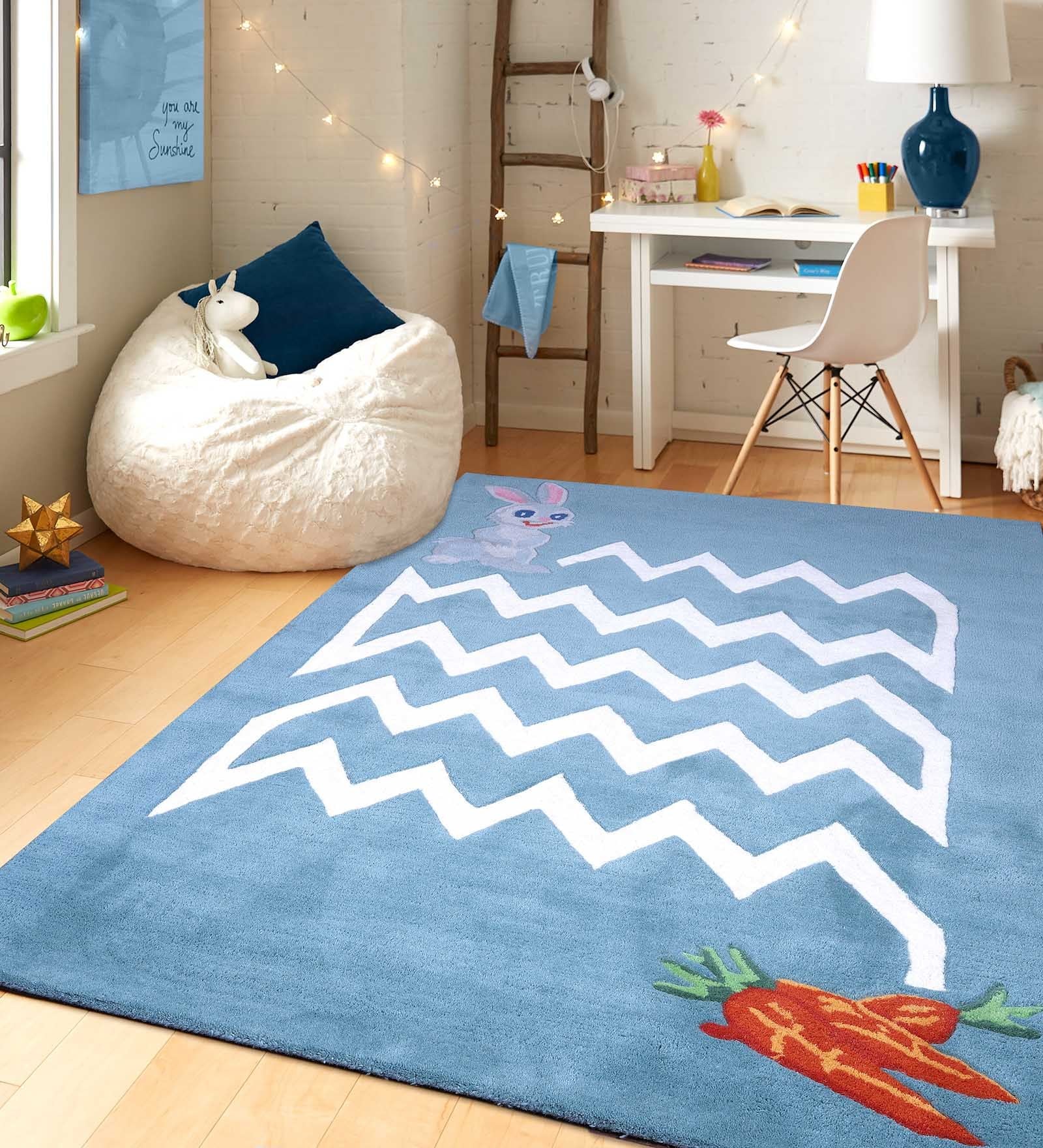 Buy Hungry Bunny Carpet in Multicolour by PEQURA Online Kids Carpets