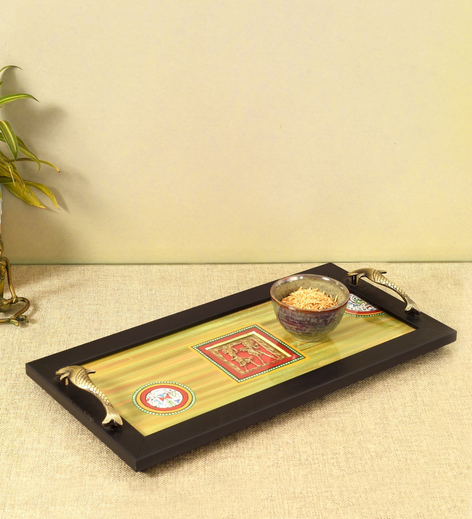 Light Orange  Wood  Serving Tray