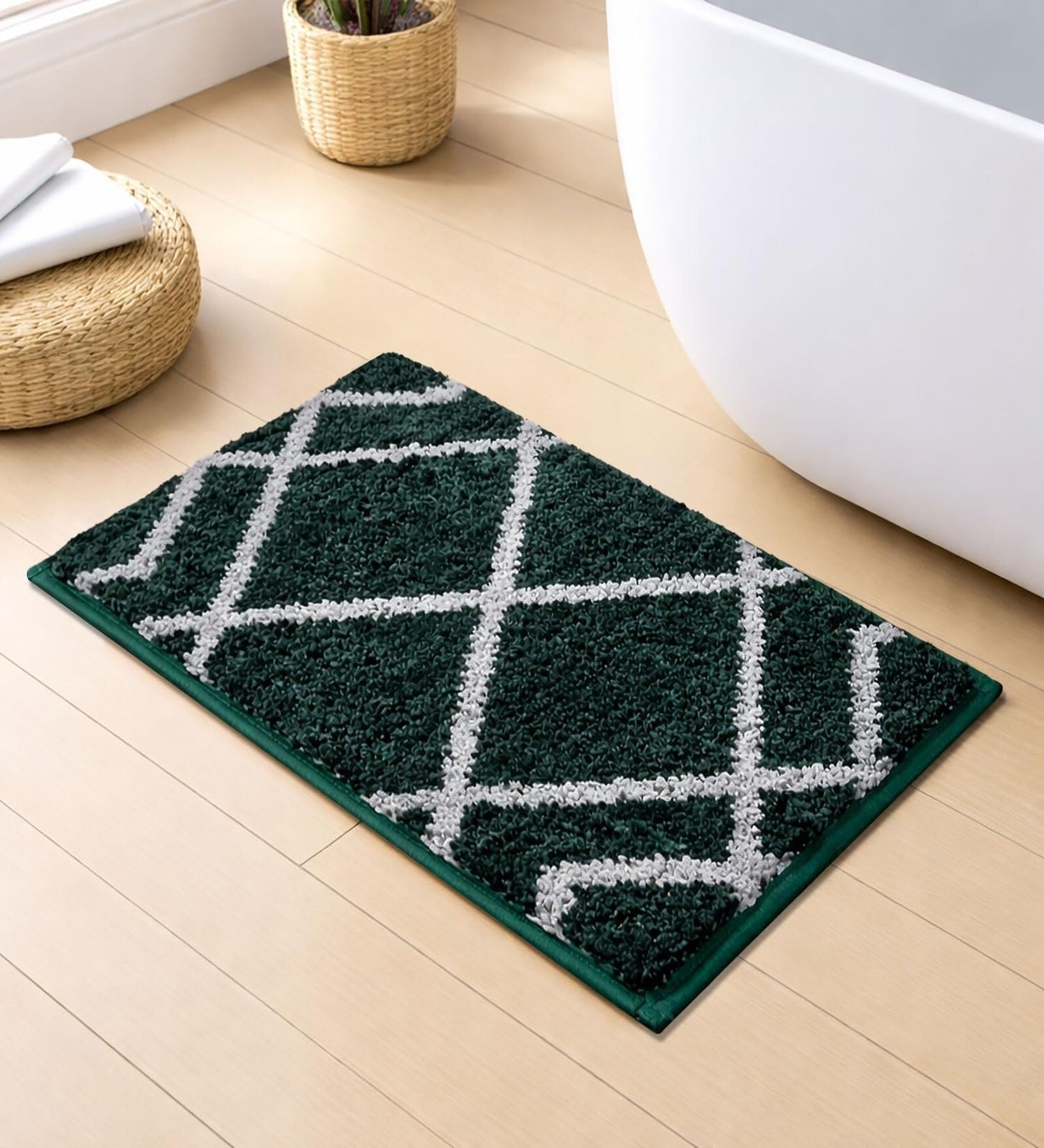 Hunter Green Microfibre 16x24 Inches Quick Dry Bath Mat