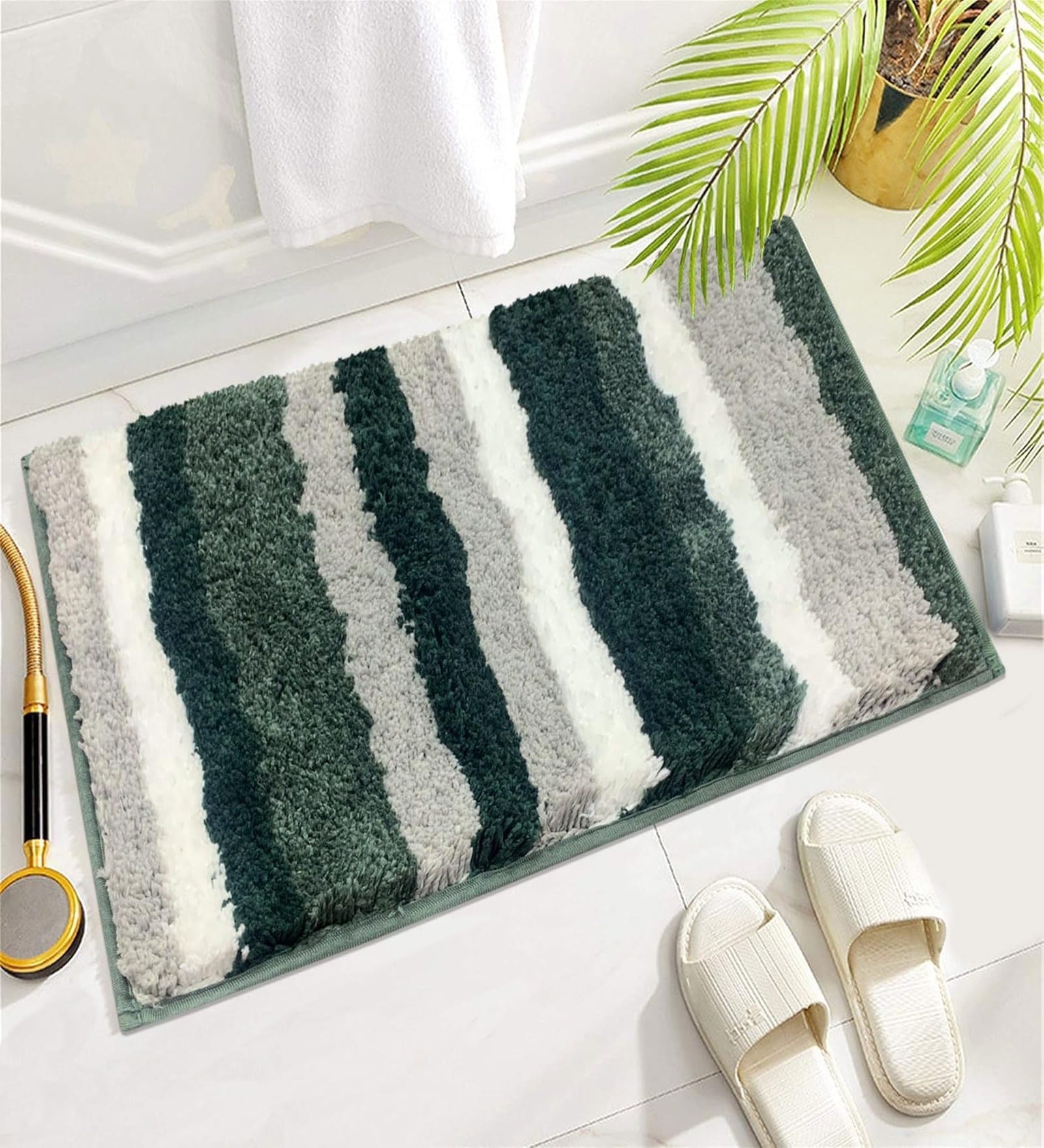 Hunter Green Microfibre 18x30 Inches Lightweight Bath Mat