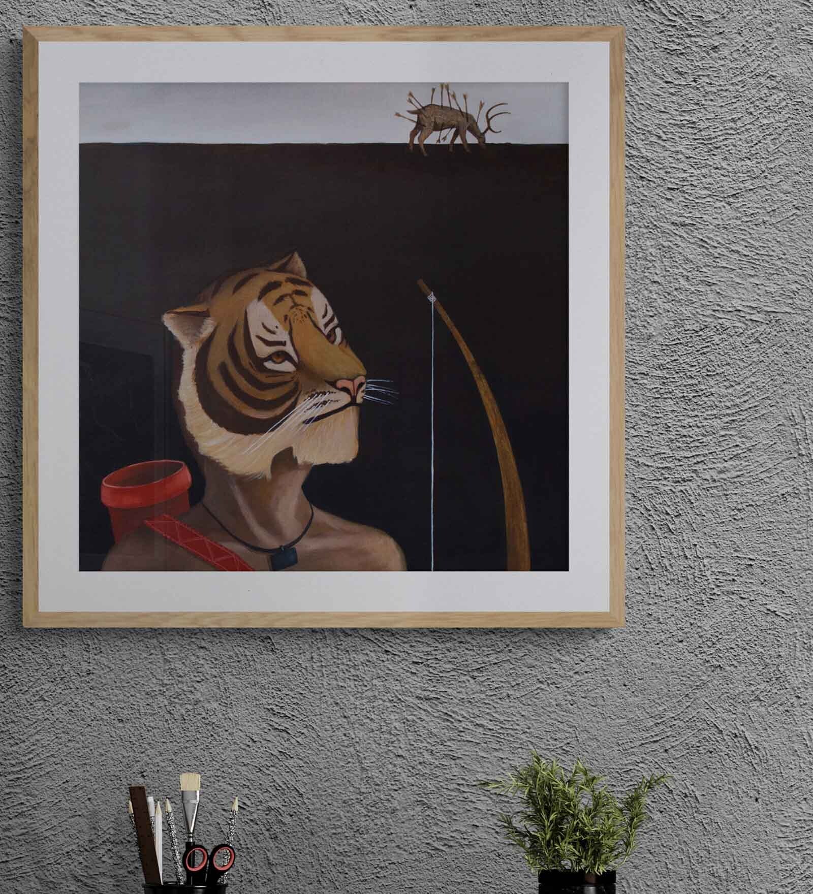 Hunter Handmade Acrylic Paint On Canvas Unframed