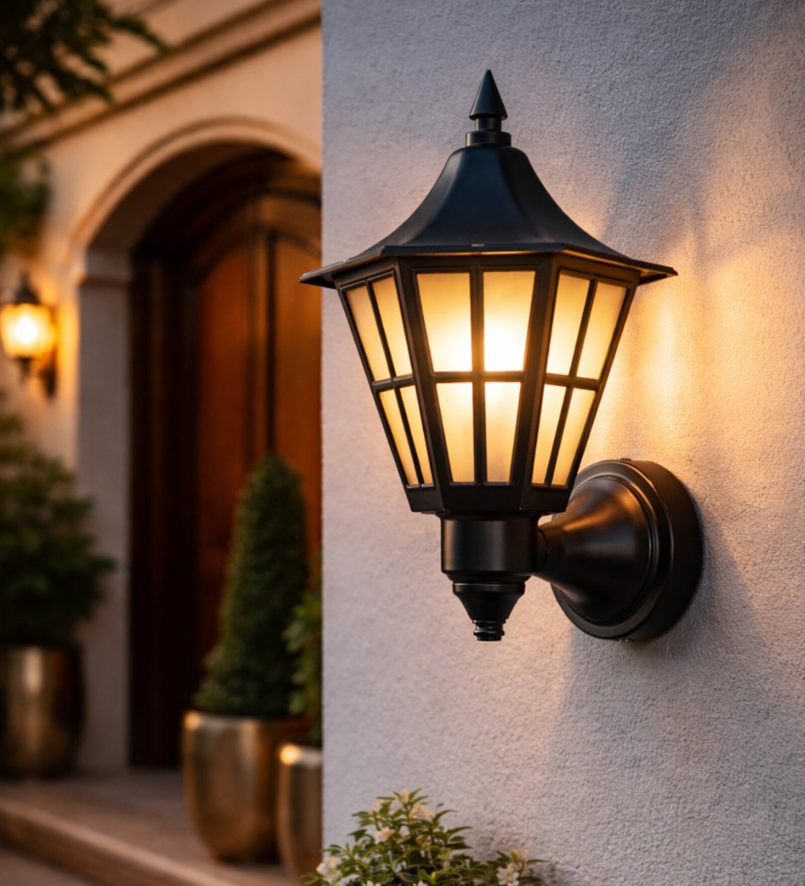 Hurricane Black Vintage Outdoor Light Set of 1