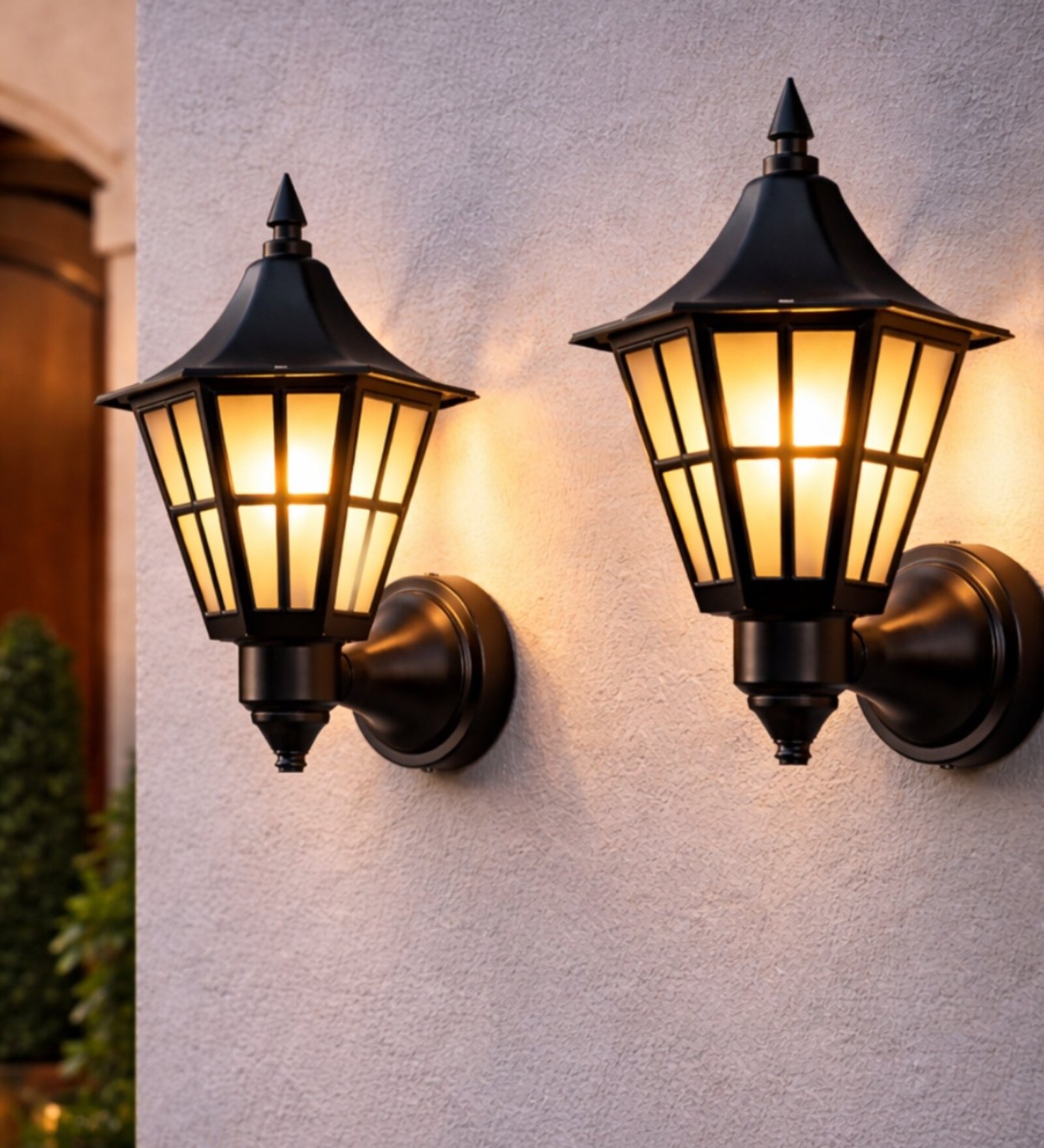 Hurricane Black Vintage Outdoor Light Set of 2