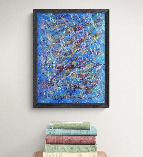 Hues Of Blue Handmade Acrylic Paint On Canvas Unframed