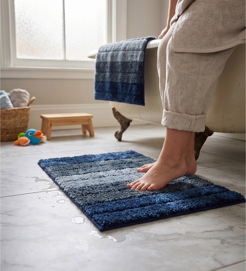 Hunter Green Microfiber 16x24 Inches Lightweight Bath Mat Set Of 2