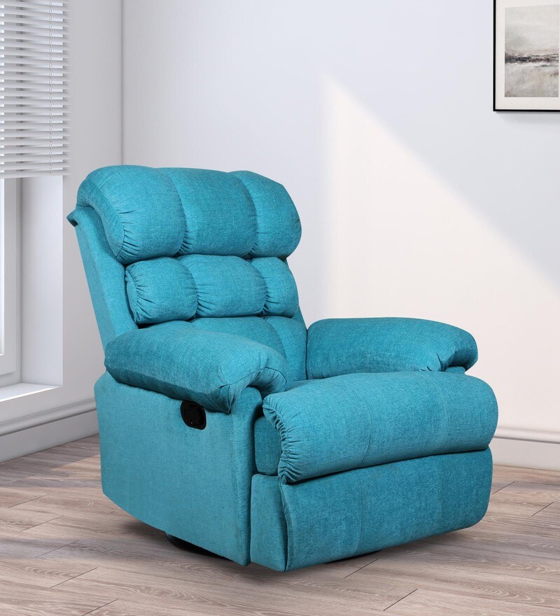 aqua blue recliner