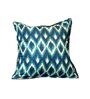 Huatay Aqua Silk Blend Ikat Cushion Cover (16 x 16 Inches, Printed)